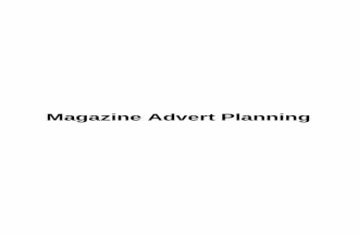 Magazine Advert Planning
