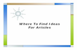 Where To Find Ideas For Articles