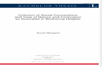 Criticism of Social Conventions and View of Nature and Civilization as Illustrated in Wuthering Heights