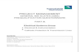 Project Management PQQ Part B - Electrical Systems Group