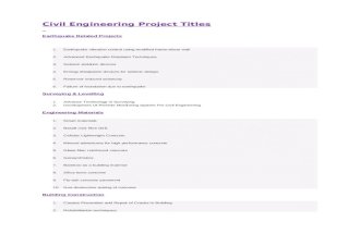 Civil Engineering Project Titles