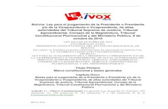 Ley para el juzgamiento de la presidenta o el presidente Bolivia