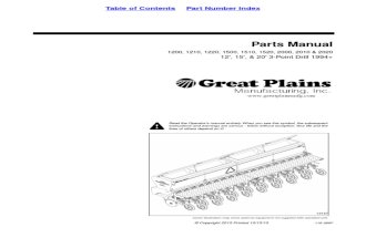 Great Plains Parts Manual  1200, 1210, 1220, 1500, 1510, 1520, 2000, 2010 & 2020