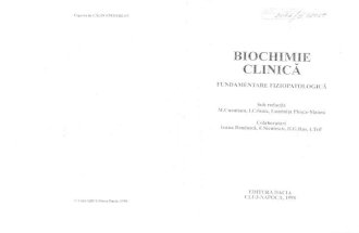 Biochimie Clinica - Fundamentare Fiziopatologica - M Cucuianu