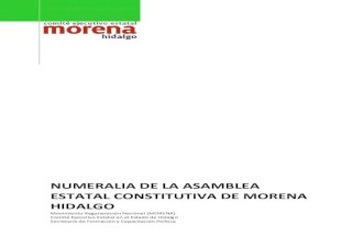 Numeralia de la Asamblea Estatal Constitutiva de MORENA Hidalgo