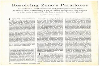 Resolving Zeno's Paradoxes