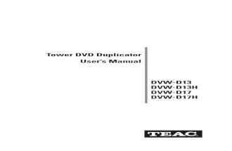 DVD-1x3 & 1x7 Manual
