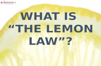 What is "The Lemon law"?