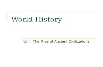 World History Unit: The Rise of Ancient Civilizations.