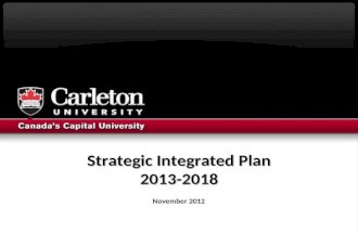 Strategic Integrated Plan 2013-2018 Strategic Integrated Plan 2013-2018 November 2012.