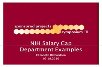 NIH Salary Cap Department Examples Elizabeth Richardson 02.18.2010.