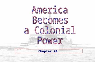 Chapter 20. Colonialism v. Imperialism Colonialism   Implemented to meet the economic needs of a nation, but also involves the transportation of populations.