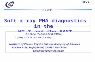 HT-7 Soft x-ray PHA diagnostics in the HT-7 and the EAST Z.Y.Chen, Y.J.Shi,B.Lv,B.N.Wan, L.Q.Hu, S.Y.Lin Q.S.Hu, S.X.Liu, Institute of Plasma Physics,Chinese.