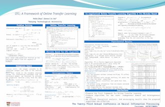 Online Transfer Learning Algorithm ~ The Twenty-Third Annual Conference on Neural Information Processing Systems (NIPS2009) Propose the first framework.
