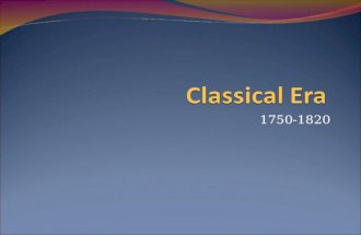 1750-1820. The Classical Symphony A symphony is an extended, ambitious composition usually lasting between 20-45 minutes. Has 4 movements 1. Fast 2. Slow.