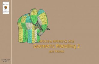 Jack Pinches INFO410 & INFO350 S2 2015 INFORMATION SCIENCE Geometric Modelling 2.