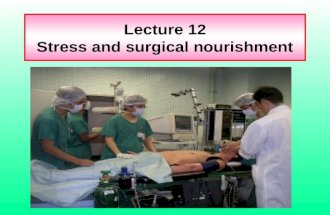 Lecture 12 Stress and surgical nourishment. Action of the inside of the body organ system on cause of causing stress,that is, to stressor 物理的：外傷、 火傷、手術.