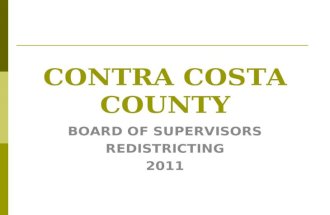 CONTRA COSTA COUNTY BOARD OF SUPERVISORS REDISTRICTING 2011.