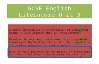 GCSE English Literature Unit 3 Examine Shakespeare’s presentation of commitment within a love relationship in Romeo and Juliet. Examine the way that commitment.