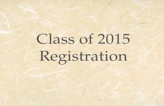 Class of 2015 Registration. Class Registration Required courses for sophomores: English 2 Science Western Civilization Health if not taken yet Drivers.