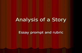 Analysis of a Story Essay prompt and rubric. Prompt Use one story element to discuss the theme of a story Use one story element to discuss the theme of.