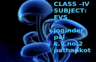 CLASS –IV SUBJECT: EVS joginder pal k.v.no.2 pathankot.