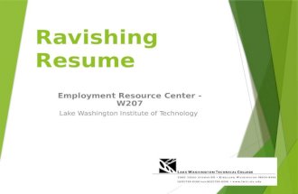 Ravishing Resume Employment Resource Center - W207 Lake Washington Institute of Technology.