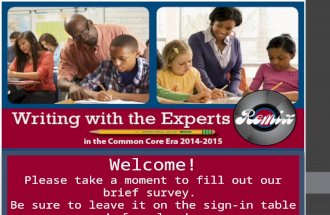 Welcome! Please take a moment to fill out our brief survey. Be sure to leave it on the sign-in table before lunch.