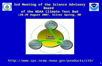 1 3rd Meeting of the Science Advisory Board of the NOAA Climate Test Bed (28-29 August 2007, Silver Spring, MD