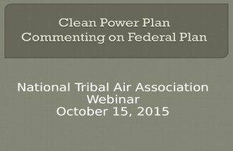 National Tribal Air Association Webinar October 15, 2015.