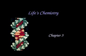 Chapter 3 Life’s Chemistry. Carbon- life on earth – major molecule that make up living systems Bonds with four other atoms – variety of shapes and functions.