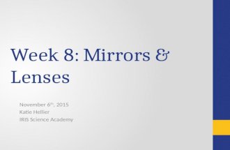 Week 8: Mirrors & Lenses November 6 th, 2015 Katie Hellier IRIS Science Academy.