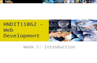 Week 1: Introduction HNDIT11062 – Web Development.