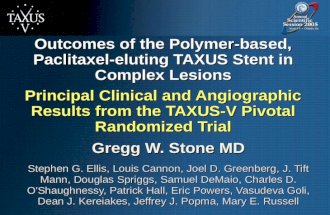 Outcomes of the Polymer-based, Paclitaxel-eluting TAXUS Stent in Complex Lesions Principal Clinical and Angiographic Results from the TAXUS-V Pivotal Randomized.