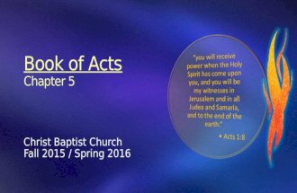 Christ Baptist Church Fall 2015 / Spring 2016. What was the subject of the apostles’ preaching? v33 What do you learn from this passage about the man.