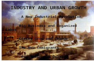 INDUSTRY AND URBAN GROWTH A New Industrial Revolution Big Business and Organized Labor Cities Grow and Change The New Immigrants Education and Culture.