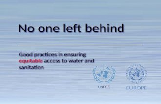 Good practices in ensuring equitable access to water and sanitation No one left behind.