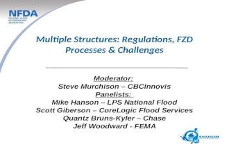© 2013 National Flood Determination Association Multiple Structures: Regulations, FZD Processes & Challenges Moderator: Steve Murchison – CBCInnovis Panelists: