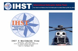 IHST A Worldwide View Presenter : Bob Sheffield Event 6 th Annual Rotorcraft Symposium Location Cologne Germany Date 5-7 December 2012.