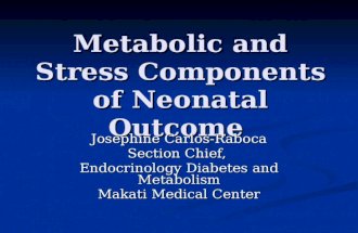 Metabolic and Stress Components of Neonatal Outcome Josephine Carlos-Raboca Section Chief, Endocrinology Diabetes and Metabolism Makati Medical Center.