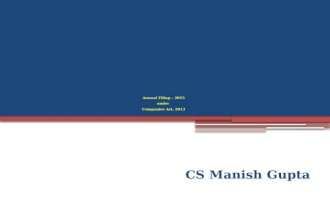 Annual Filing – 2015 under Companies Act, 2013 CS Manish Gupta.