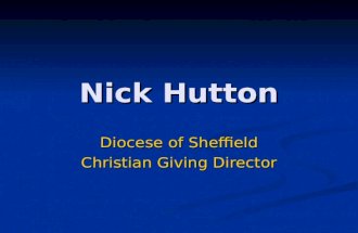 Nick Hutton Diocese of Sheffield Christian Giving Director.