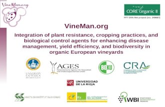 VineMan.org Integration of plant resistance, cropping practices, and biological control agents for enhancing disease management, yield efficiency, and.