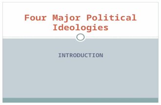 INTRODUCTION Four Major Political Ideologies.
