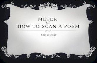 METER OR HOW TO SCAN A POEM This is easy. ANYONE CAN HEAR METER  Do you know the difference between the words “refer” and “reefer” when you hear them?