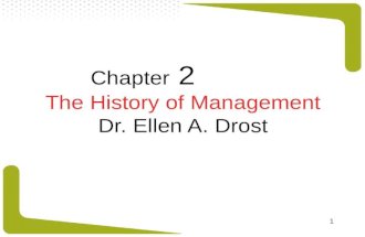 1 Chapter 2 The History of Management Dr. Ellen A. Drost.