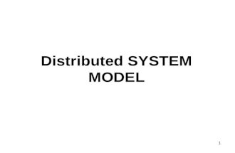 1 Distributed SYSTEM MODEL. 2 Topics  Introduction  Architectural Models  Fundamental Models SYSTEM MODEL.
