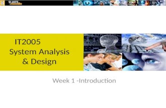 Week 1 -Introduction IT2005 System Analysis & Design.