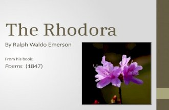 The Rhodora By Ralph Waldo Emerson From his book: Poems (1847)