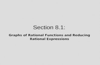 Section 8.1: Graphs of Rational Functions and Reducing Rational Expressions.